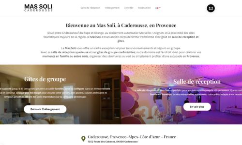 Refonte site web du Mas Soli dans le Vaucluse